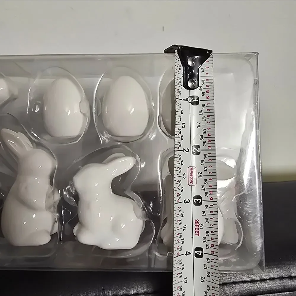 Nwt Ceramic White Easter Rabbit Mushroom Bird Set Decor 10 pc, Target